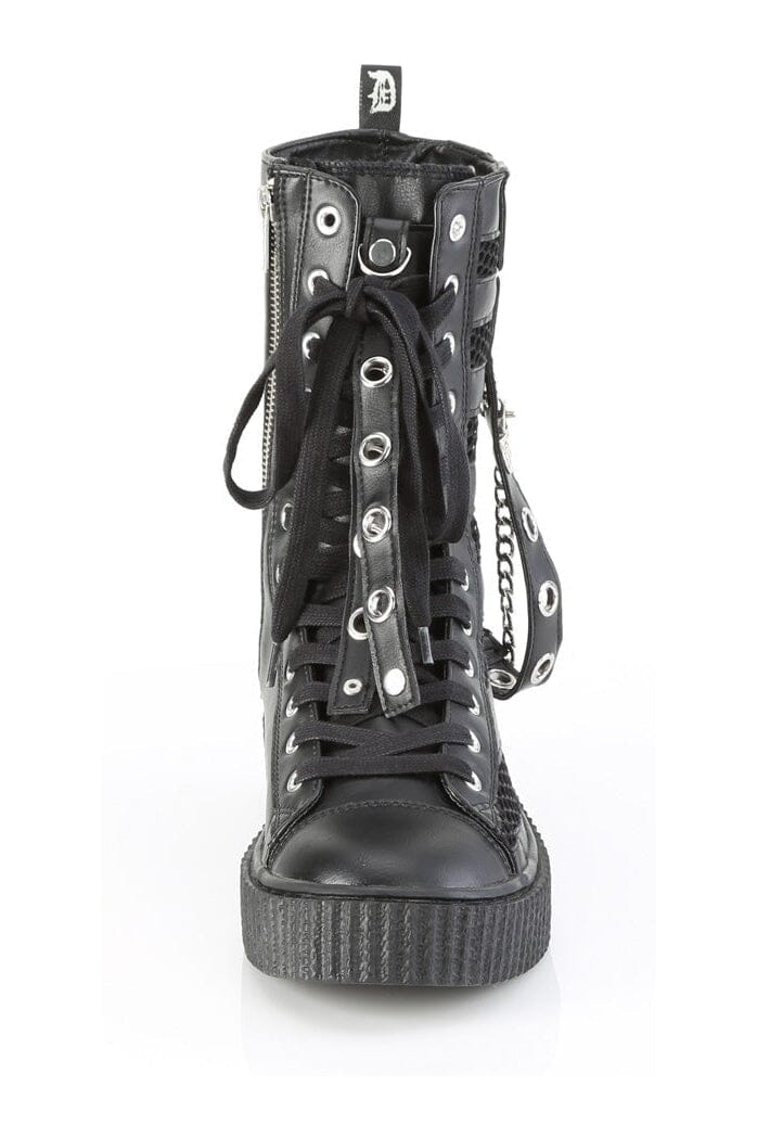 SNEEKER-325 Black Vegan Leather Creeper