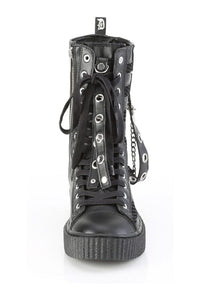 Demonia SNEEKER-325 Black Vegan Leather Creeper in Black Vegan Leather