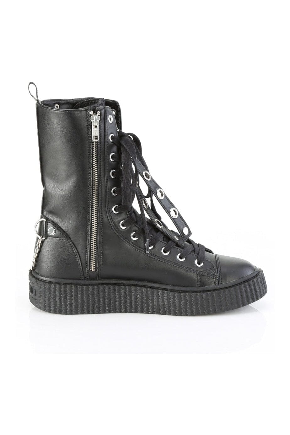 SNEEKER-325 Black Vegan Leather Creeper