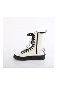 Demonia SNEEKER-325 White Vegan Leather Creeper in White Vegan Leather
