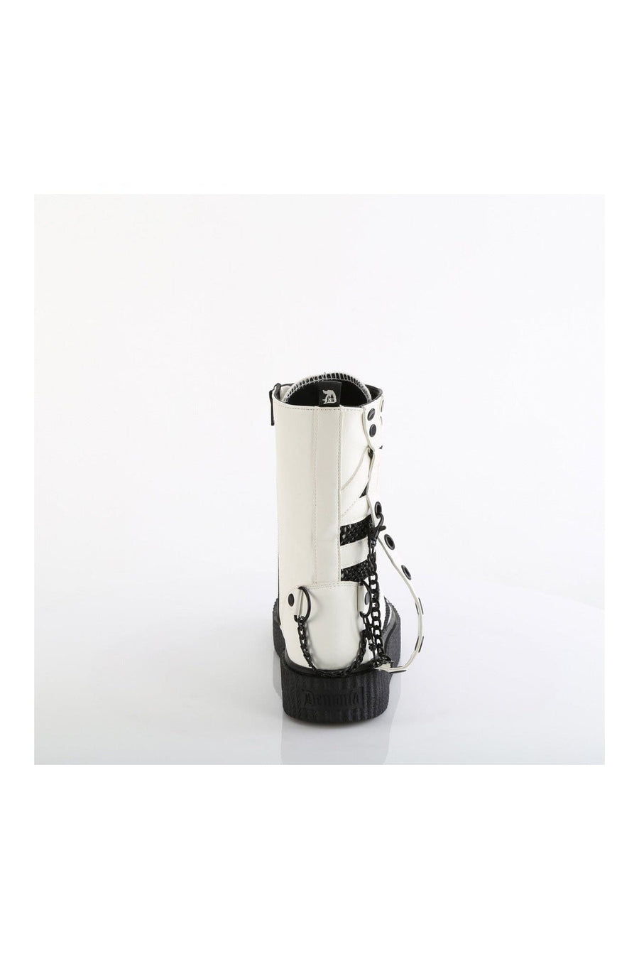 Demonia SNEEKER-325 White Vegan Leather Creeper in White Vegan Leather