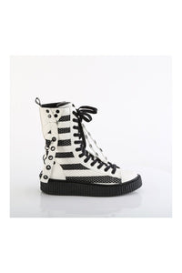 Demonia SNEEKER-325 White Vegan Leather Creeper in White Vegan Leather