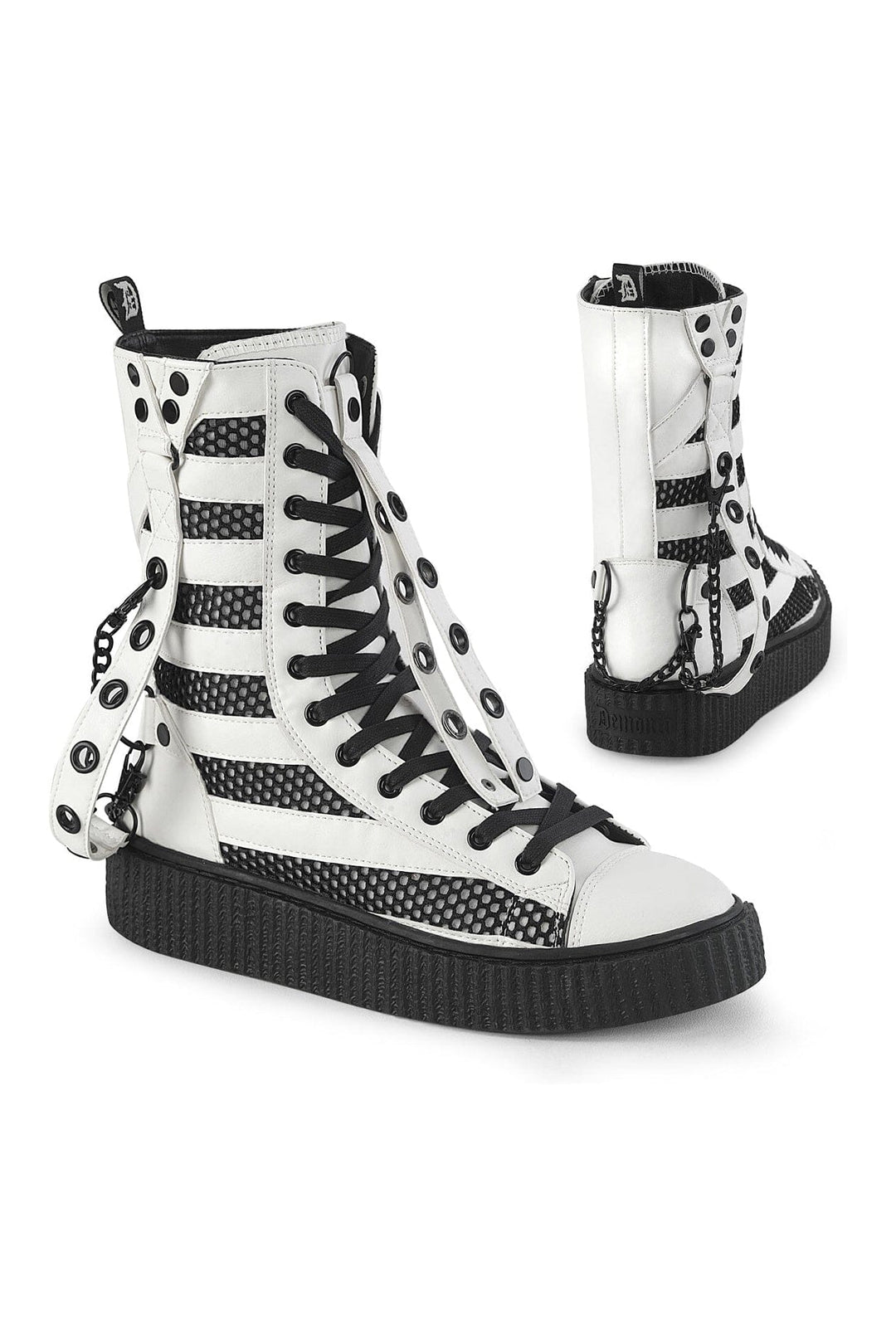 SNEEKER-325 White Vegan Leather Creeper