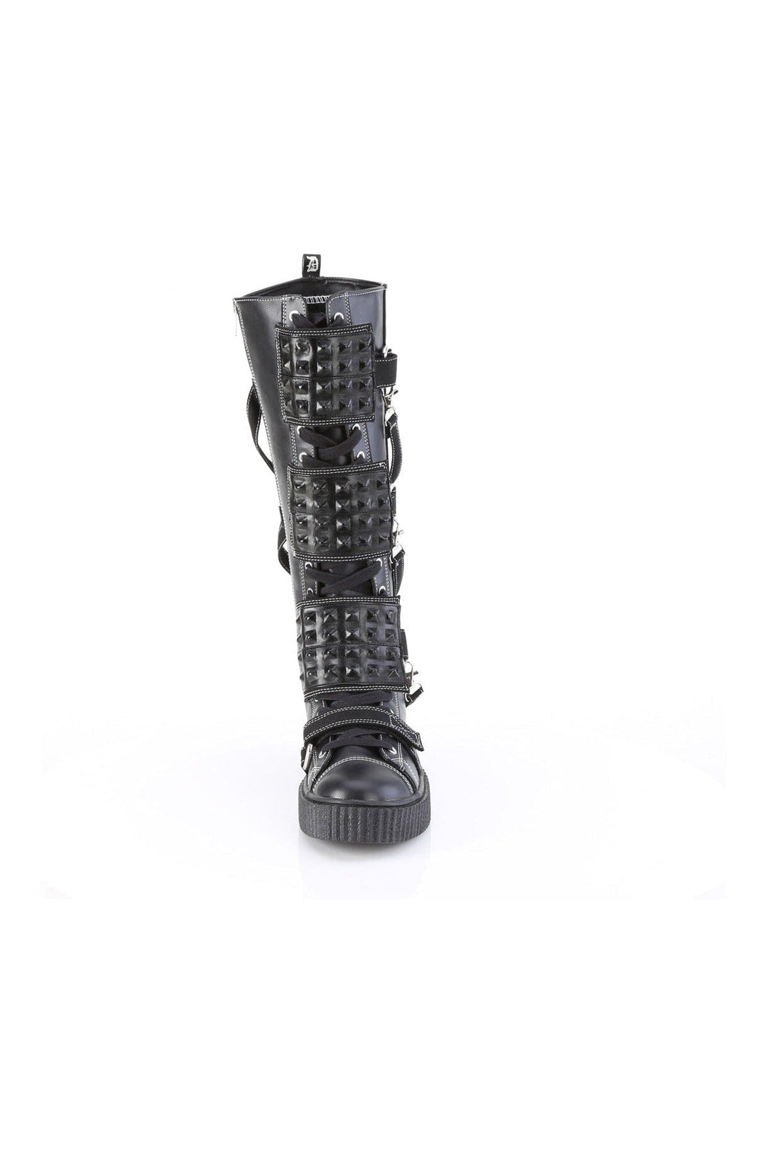 Demonia SNEEKER-410 Black Vegan Leather Knee Boot in Black Vegan Leather