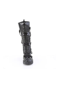 Demonia SNEEKER-410 Black Vegan Leather Knee Boot in Black Vegan Leather