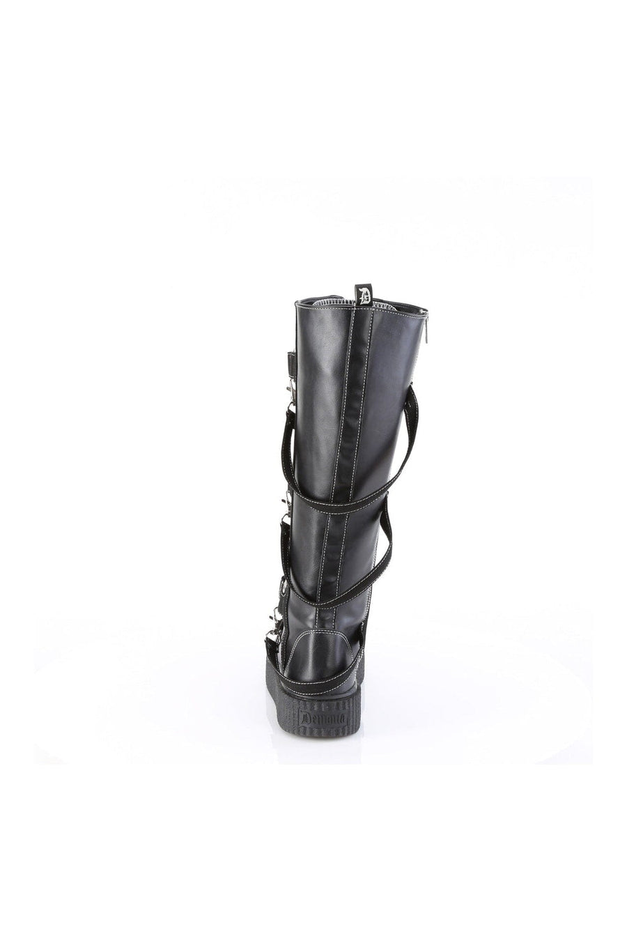 Demonia SNEEKER-410 Black Vegan Leather Knee Boot in Black Vegan Leather