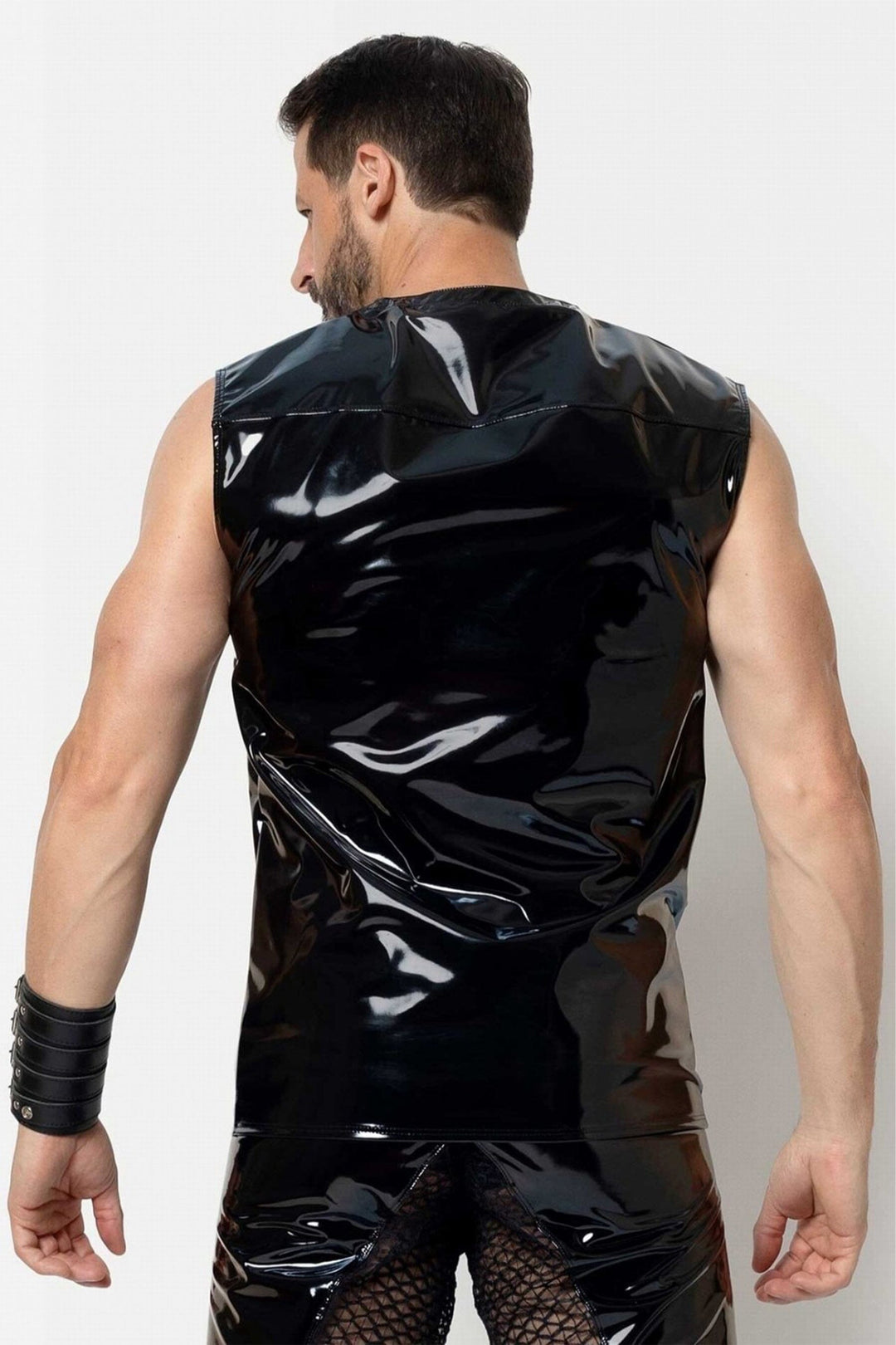 L'HOMME SOREN Wife Beater Tank in Black 