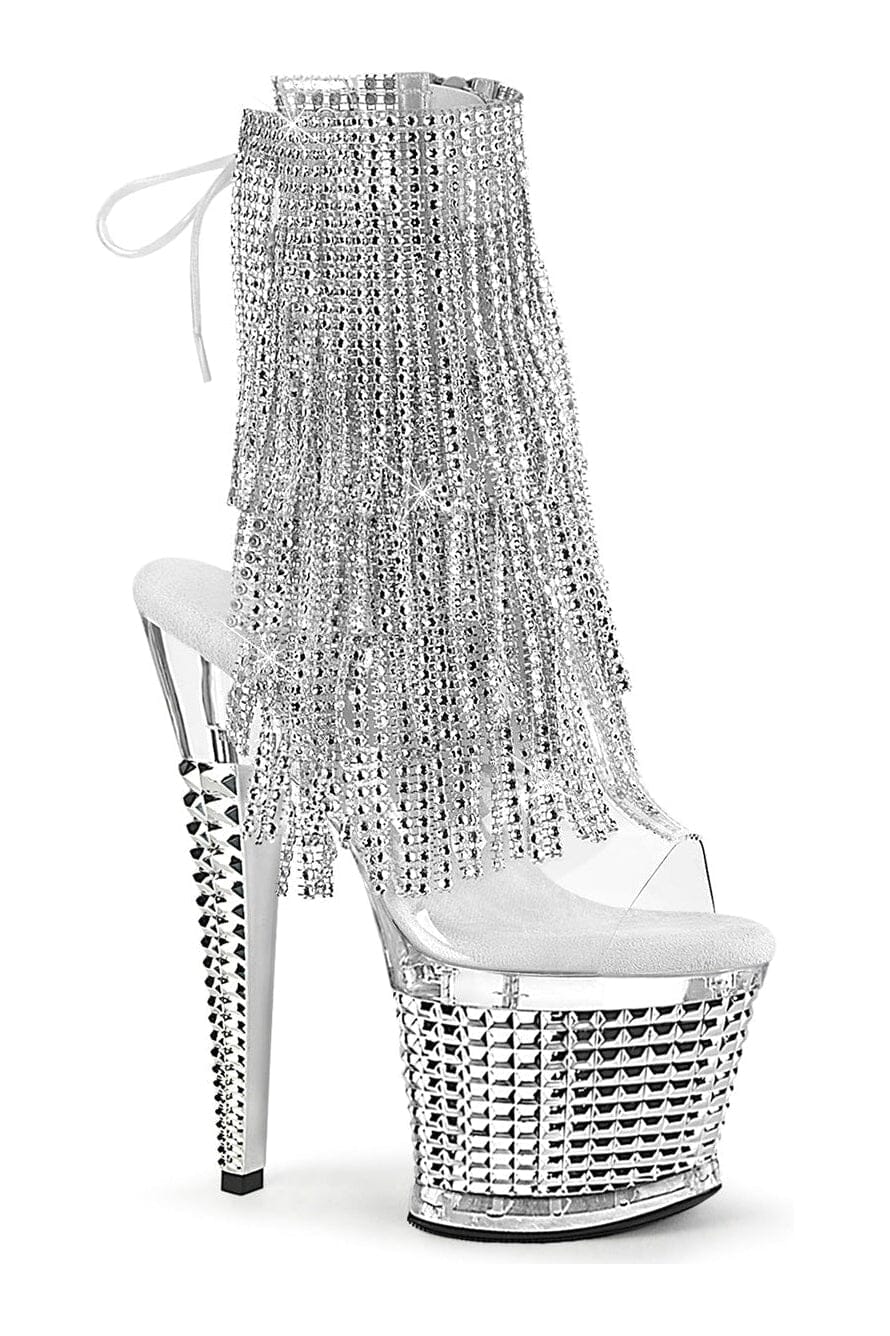 Pleaser SPECTATOR-1017RSF Clear Vinyl Ankle Boot in Clear Vinyl from SexyShoes.com