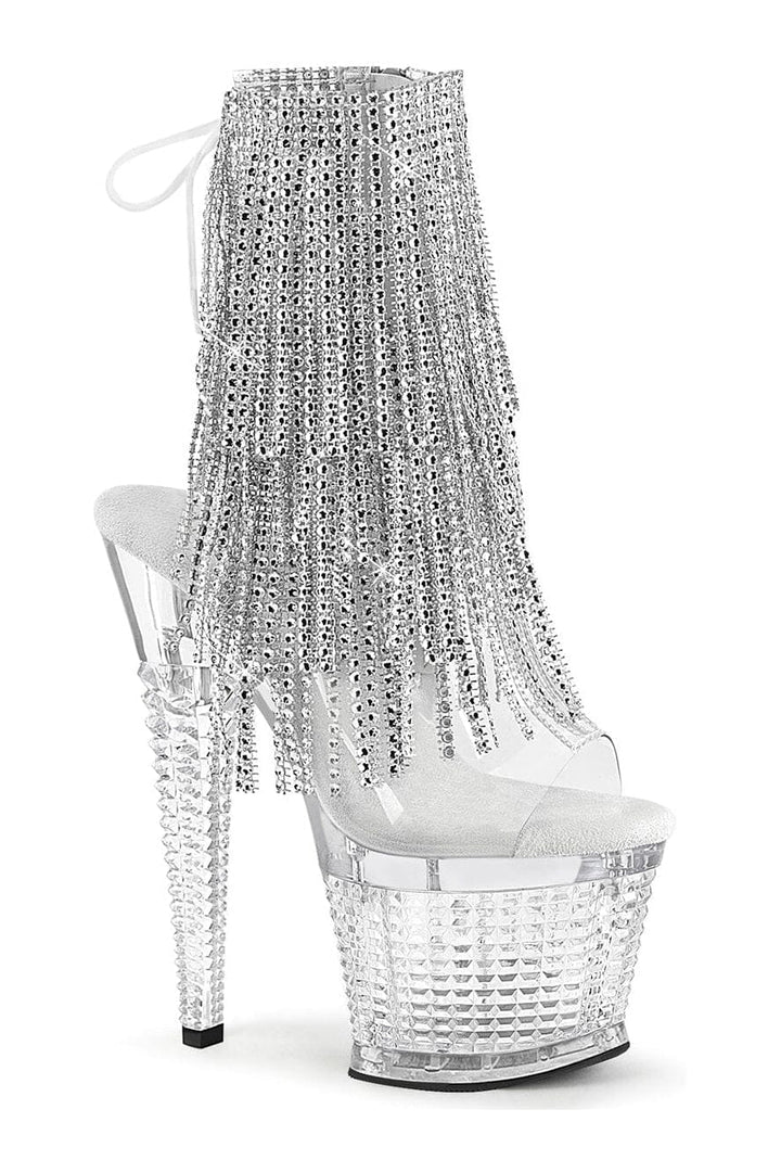 Pleaser Clear Ankle Boots Platform Stripper Shoes | Buy at Sexyshoes.com