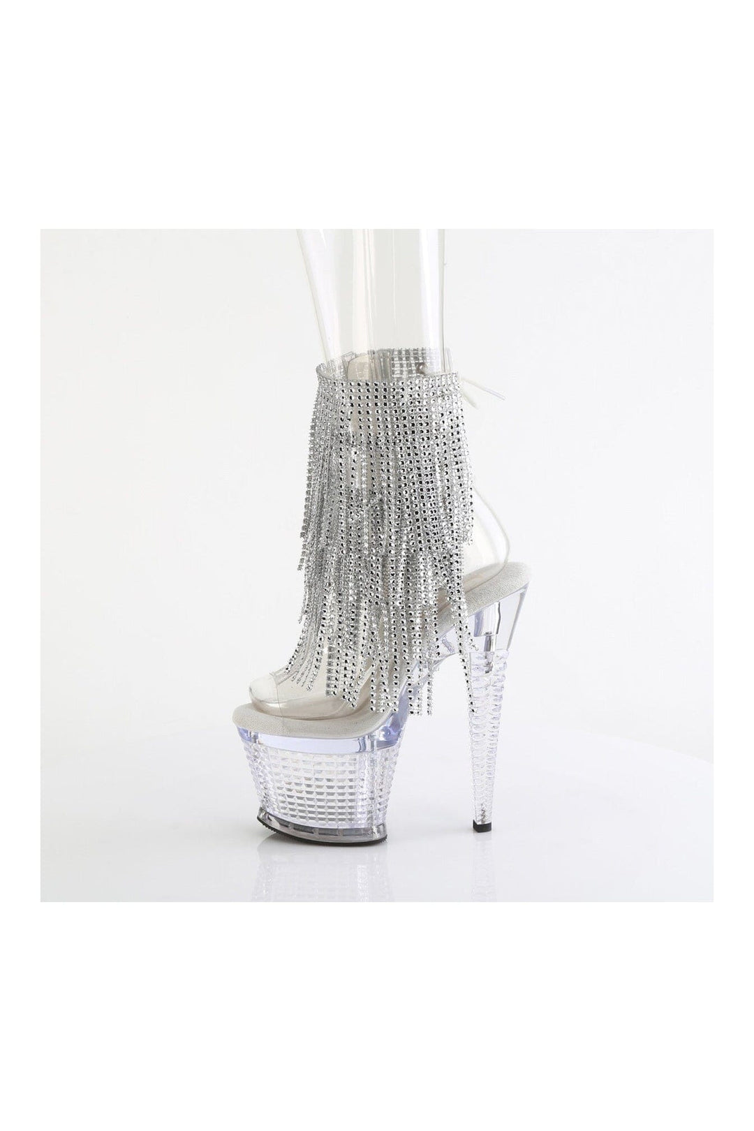 Pleaser SPECTATOR-1017RSF Clear Vinyl Ankle Boot in Clear Vinyl