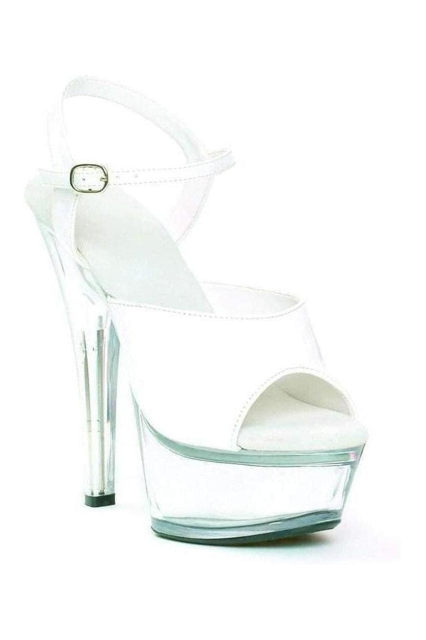 601-JULIET-C Platform Sandal | White Patent-Ellie Shoes-White-Sandals-SEXYSHOES.COM
