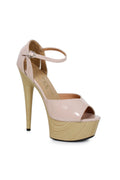 SS-609-BILLIE Platform Sandal  | Nude Patent