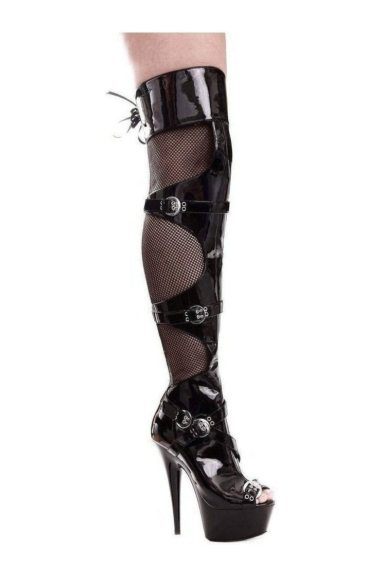 609-TASHA Thigh Boot | Black Patent-Ellie Shoes-Black-Thigh Boots-SEXYSHOES.COM