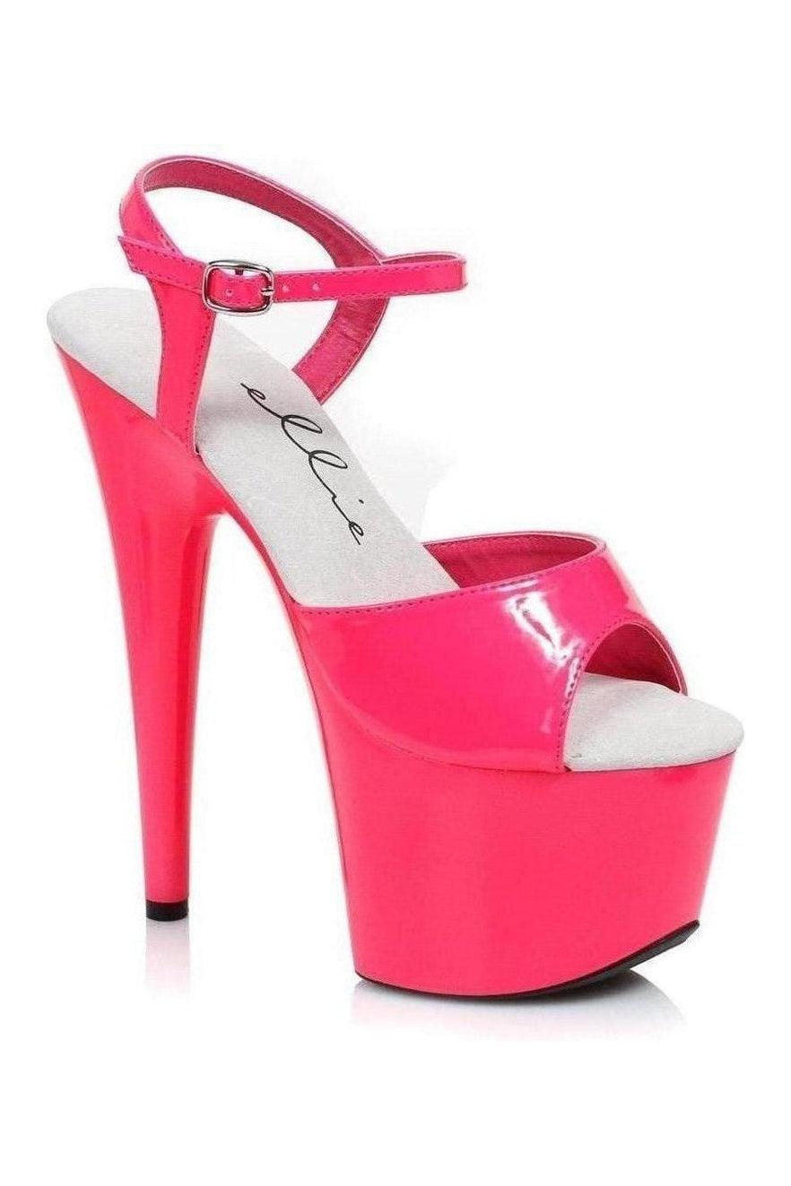 709-SOLARIS Platform Sandal | Fuchsia Patent-Ellie Shoes-SEXYSHOES.COM