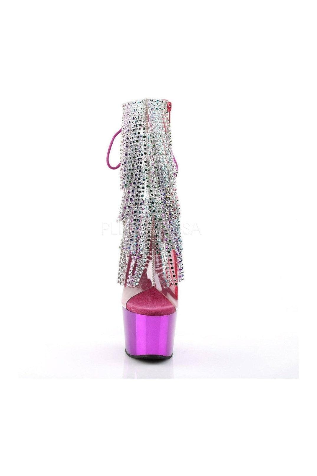 ADORE-1017RSF Platform Boot | Clear Vinyl-Pleaser-Ankle Boots-SEXYSHOES.COM