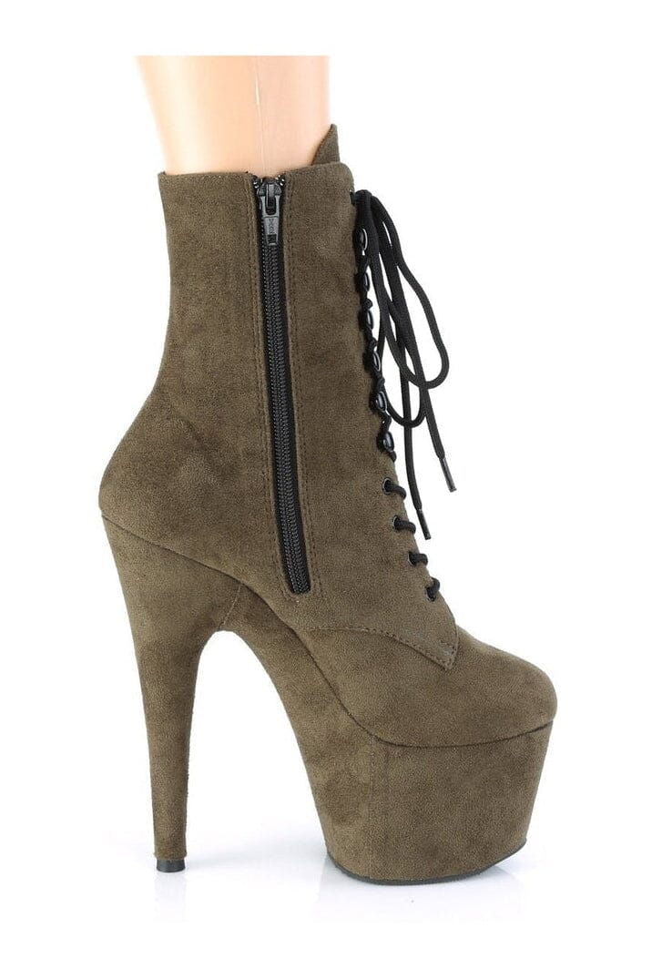 ADORE-1020FS Stripper Boot | Green Faux Suede-Ankle Boots-Pleaser-SEXYSHOES.COM