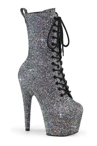 Pleaser Brand SS ADORE 1040GR Black Glitter Ankle Boot in Black Glitter from SexyShoes.com