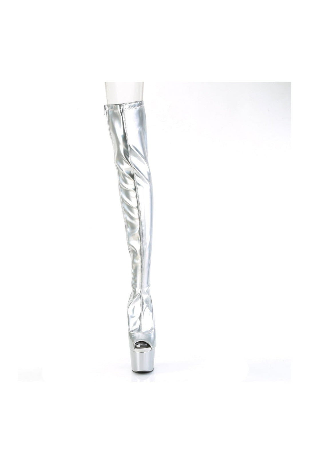 ADORE-3011HWR Silver Hologram Thigh Boot-Thigh Boots-Pleaser-SEXYSHOES.COM