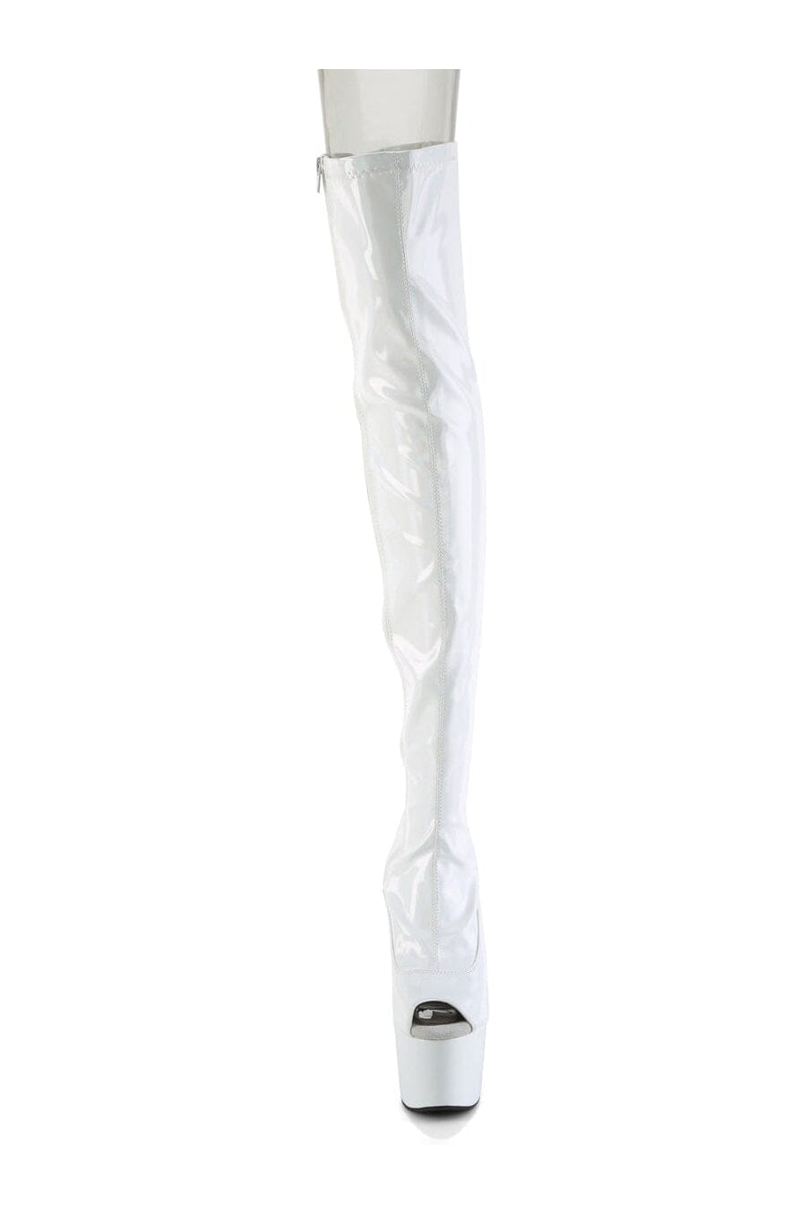 ADORE-3011HWR White Hologram Thigh Boot-Thigh Boots-Pleaser-SEXYSHOES.COM