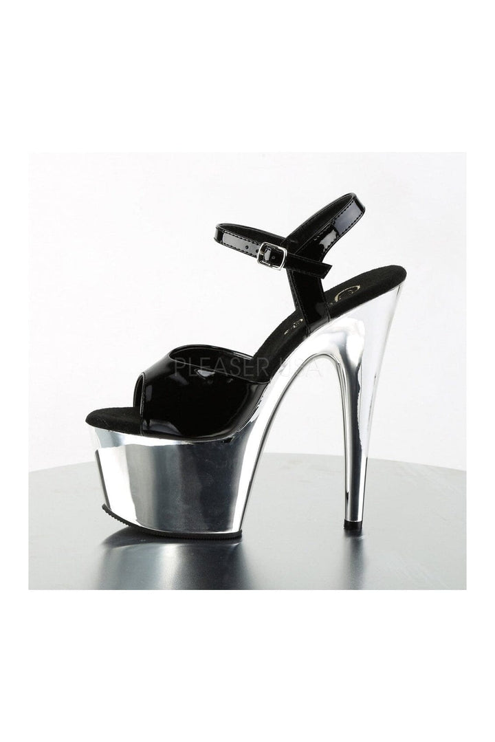 ADORE-709 Platform Sandal | Black Patent-Pleaser-Sandals-SEXYSHOES.COM