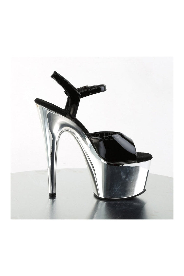 ADORE-709 Platform Sandal | Black Patent-Pleaser-Sandals-SEXYSHOES.COM