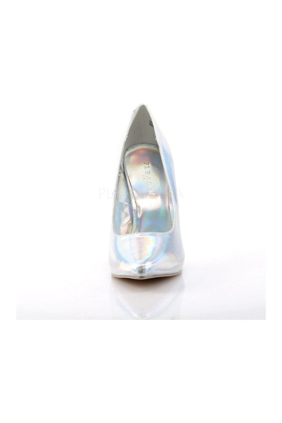 Pleaser Brand SS AMUSE 20 Pump in Silver Faux Leather