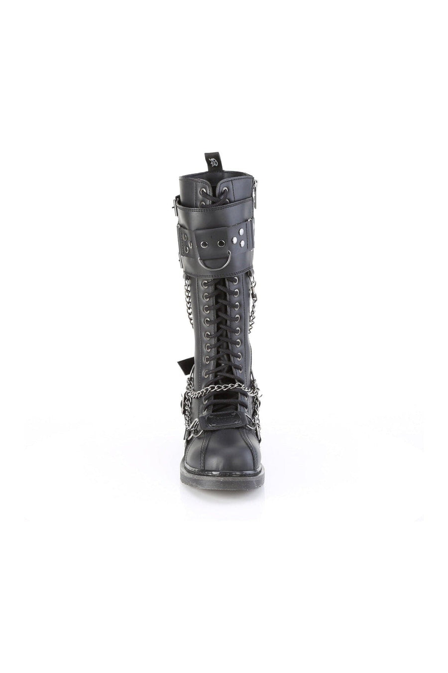 SS-BOLT-415 Black Vegan Leather Combat Boot-Footwear-SEXYSHOES.COM