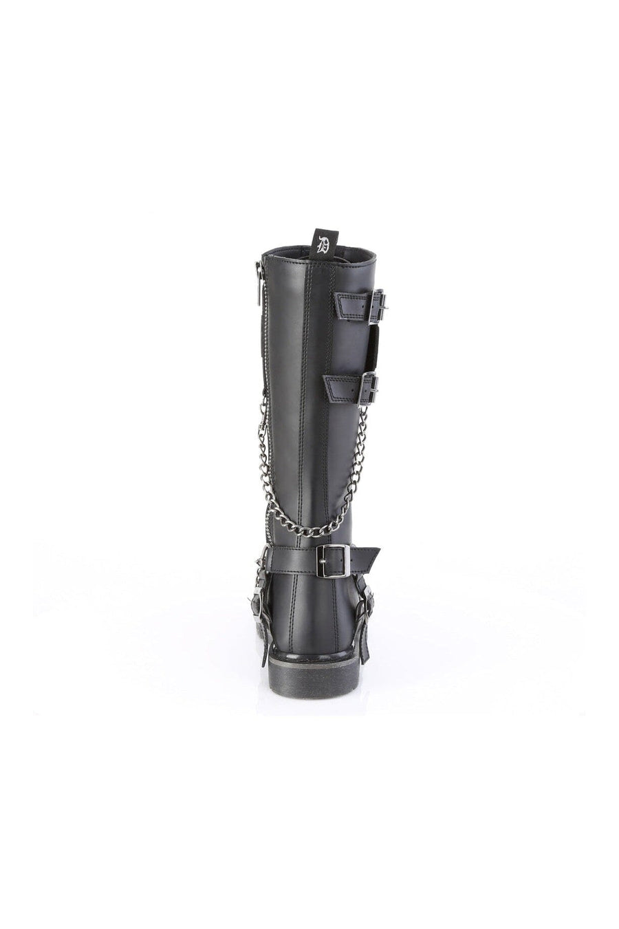 SS-BOLT-415 Black Vegan Leather Combat Boot-Footwear-SEXYSHOES.COM