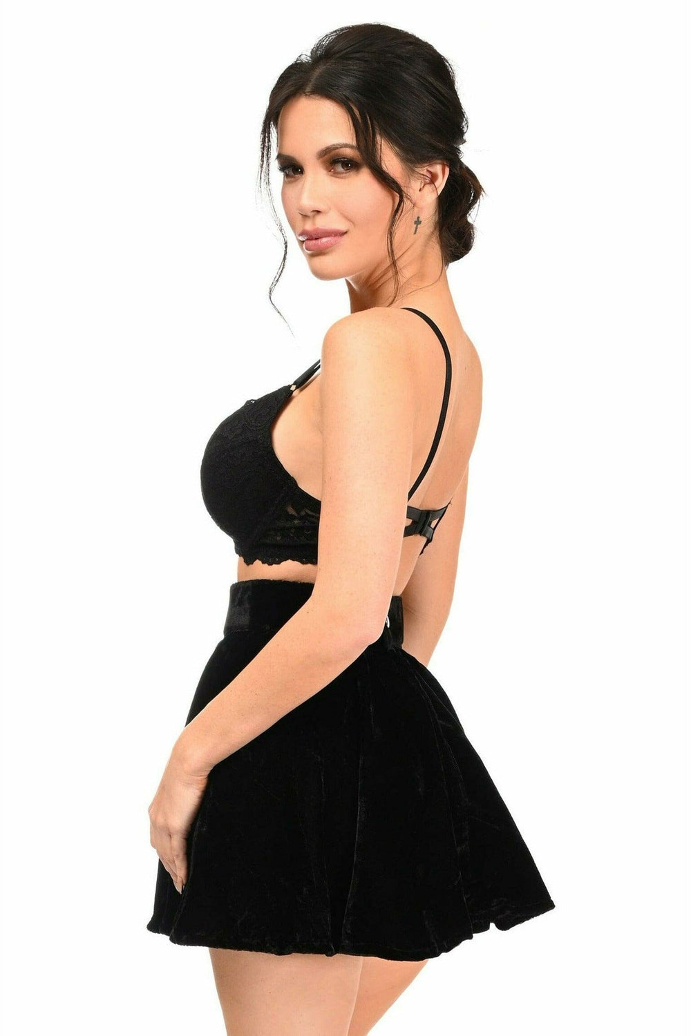 Black Velvet Skirt-Mini Skirts-Daisy Corsets-SEXYSHOES.COM
