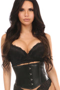 SS-Black Wet Look Waist Cincher Corset