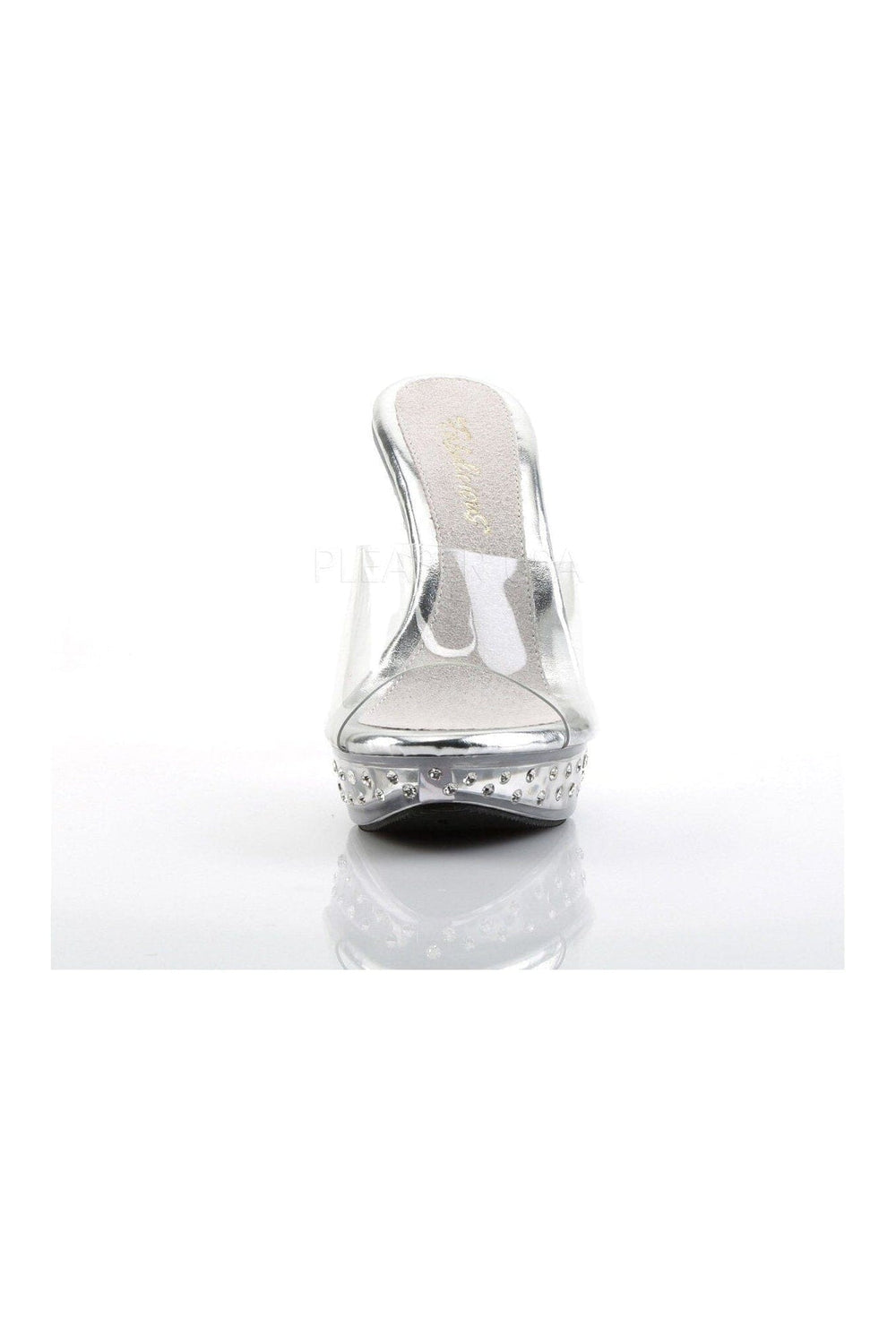Pleaser Brand SS COCKTAIL 501SDT Platform Slide in Clear Vinyl