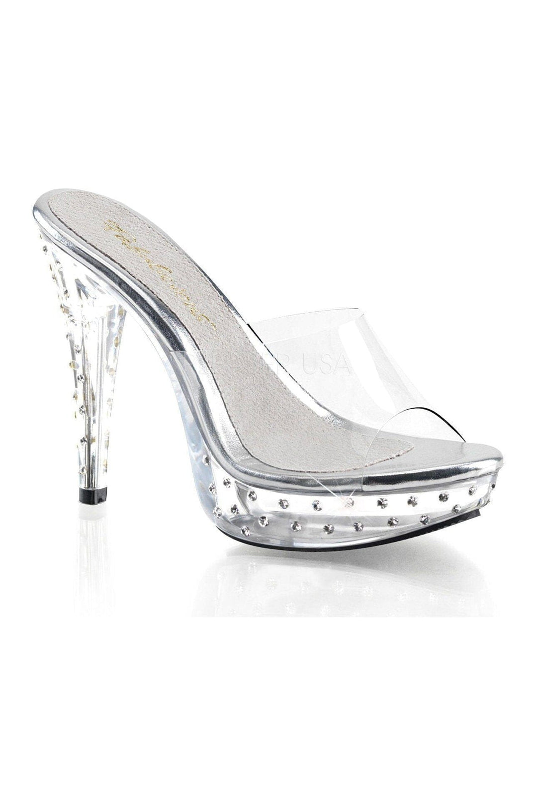 Pleaser Brand SS COCKTAIL 501SDT Platform Slide in Clear Vinyl from SexyShoes.com