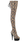 DELIGHT-3008SP-BT Animal Faux Leather Thigh Boot
