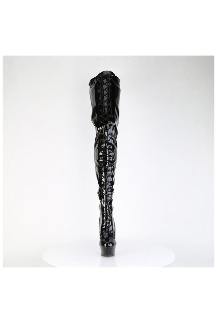 SS-DELIGHT-4023 Black Patent Thigh Boot