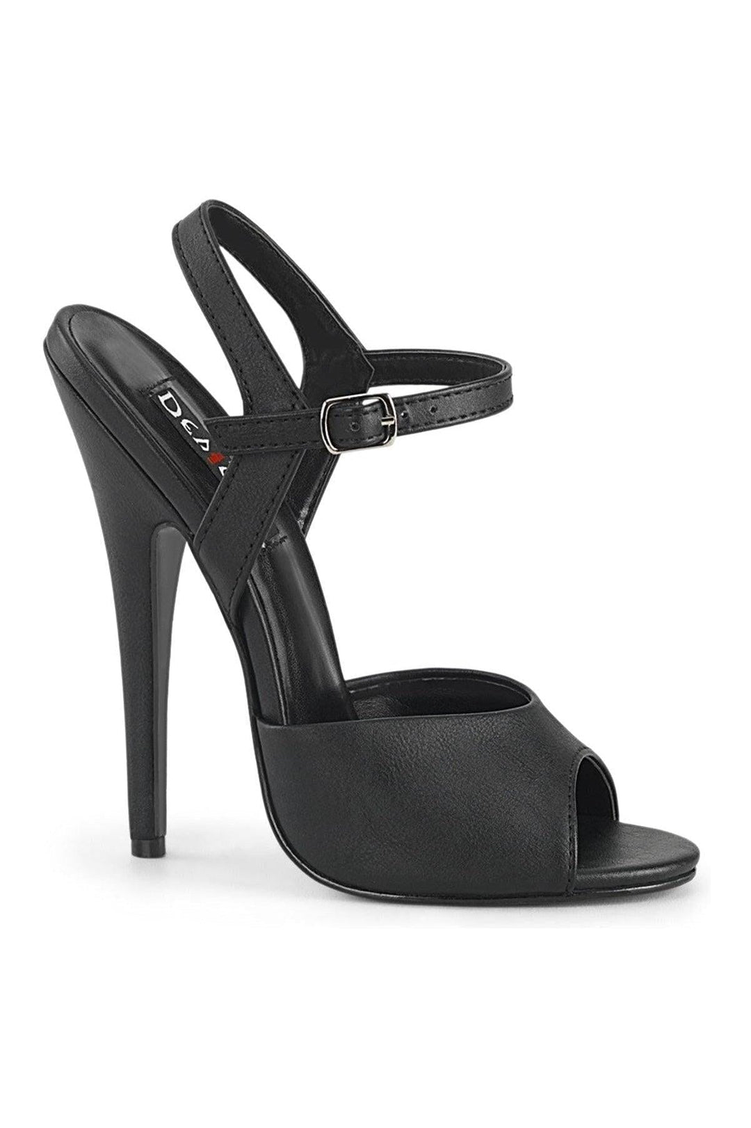 SS-DOMINA-109 Black Faux Leather Sandal - SEXYSHOES.COM