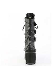 Demonia  ASSAULT-117 Knee Boot in Black Faux Leather