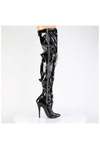 Devious Devious DOMINA-3027 Thigh Boot in Black Patent
