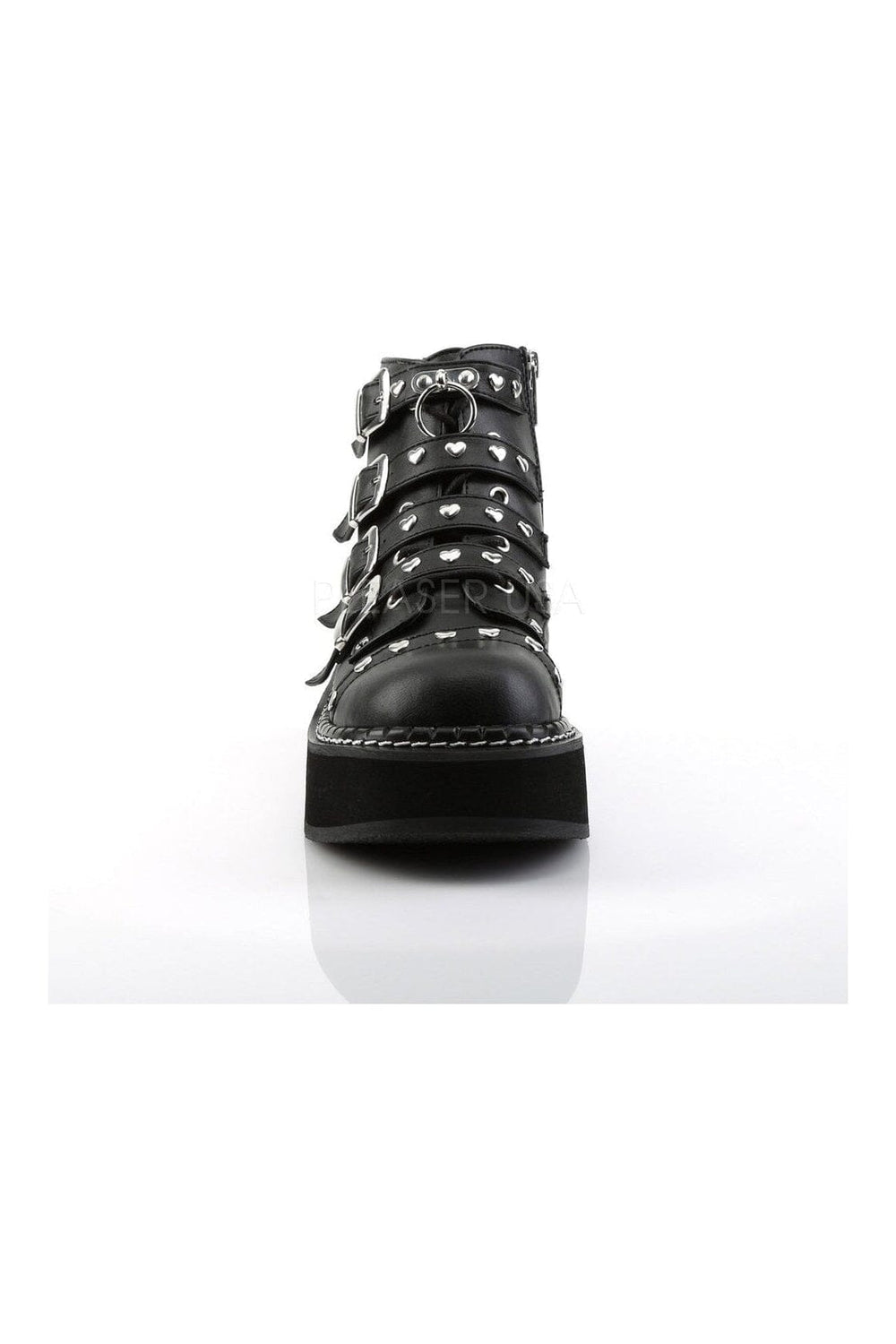 EMILY-315 Demonia Ankle Boot | Black Faux Leather-Demonia-Ankle Boots-SEXYSHOES.COM