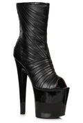 Ellie 821-PICTO 8" Platform Open Toe Ankle Boot