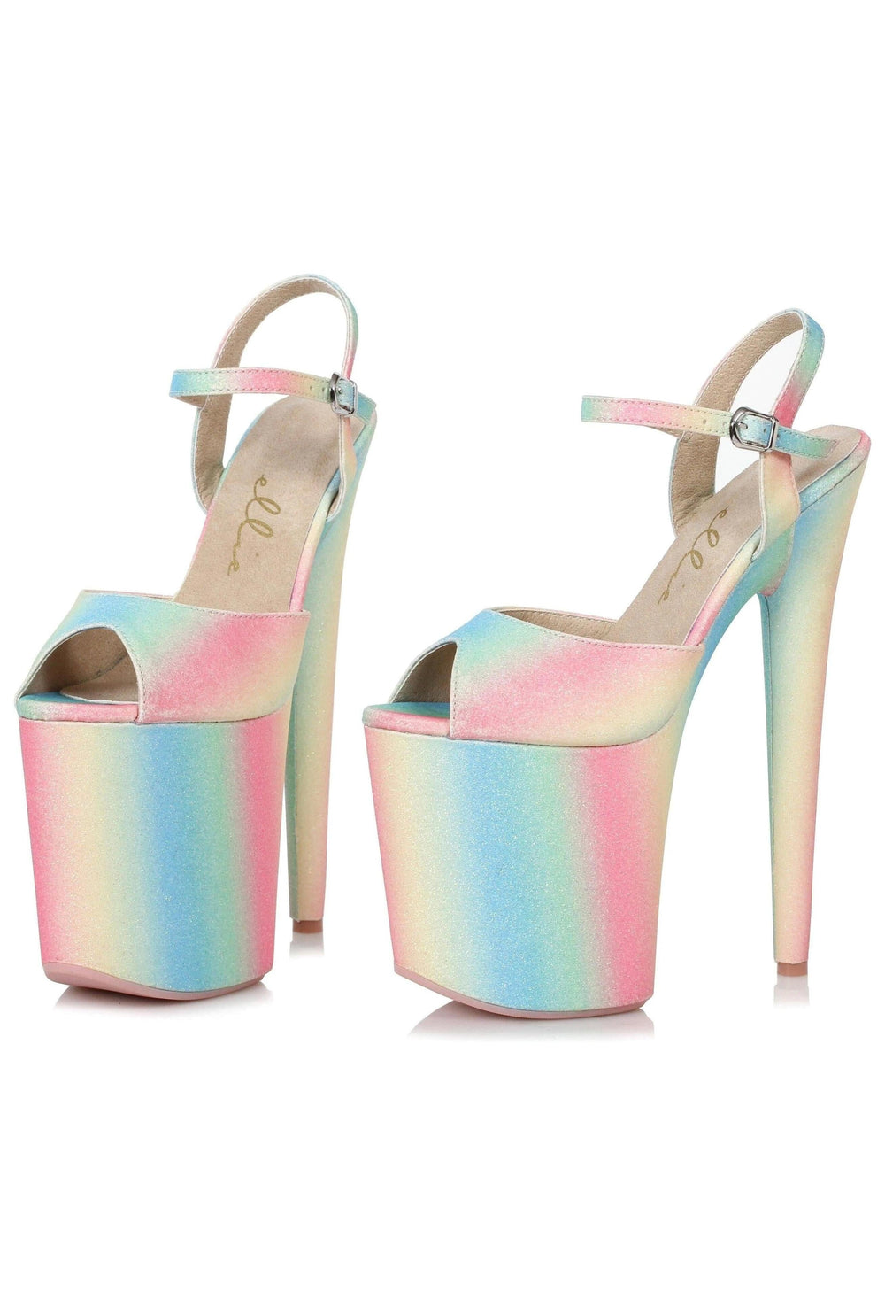 Ellie Shoes Ellie 850 BUBBLE 8" Multi Sandal in Multi Glitter
