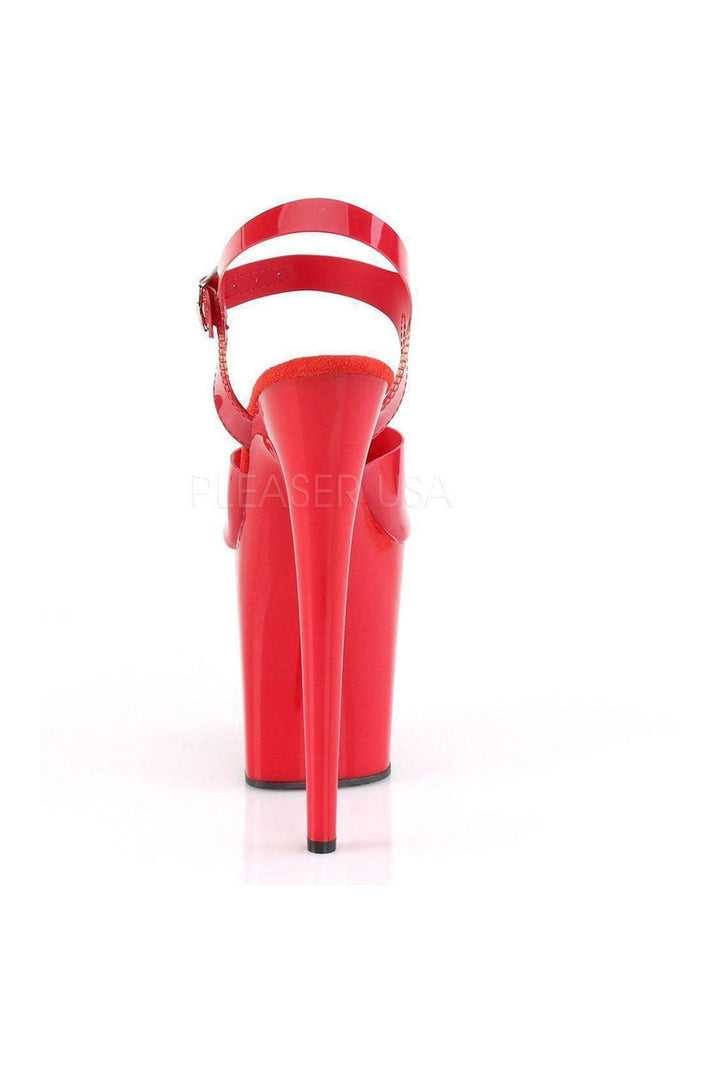 FLAMINGO-808N Platform Sandal | Red Faux Leather-Pleaser-SEXYSHOES.COM