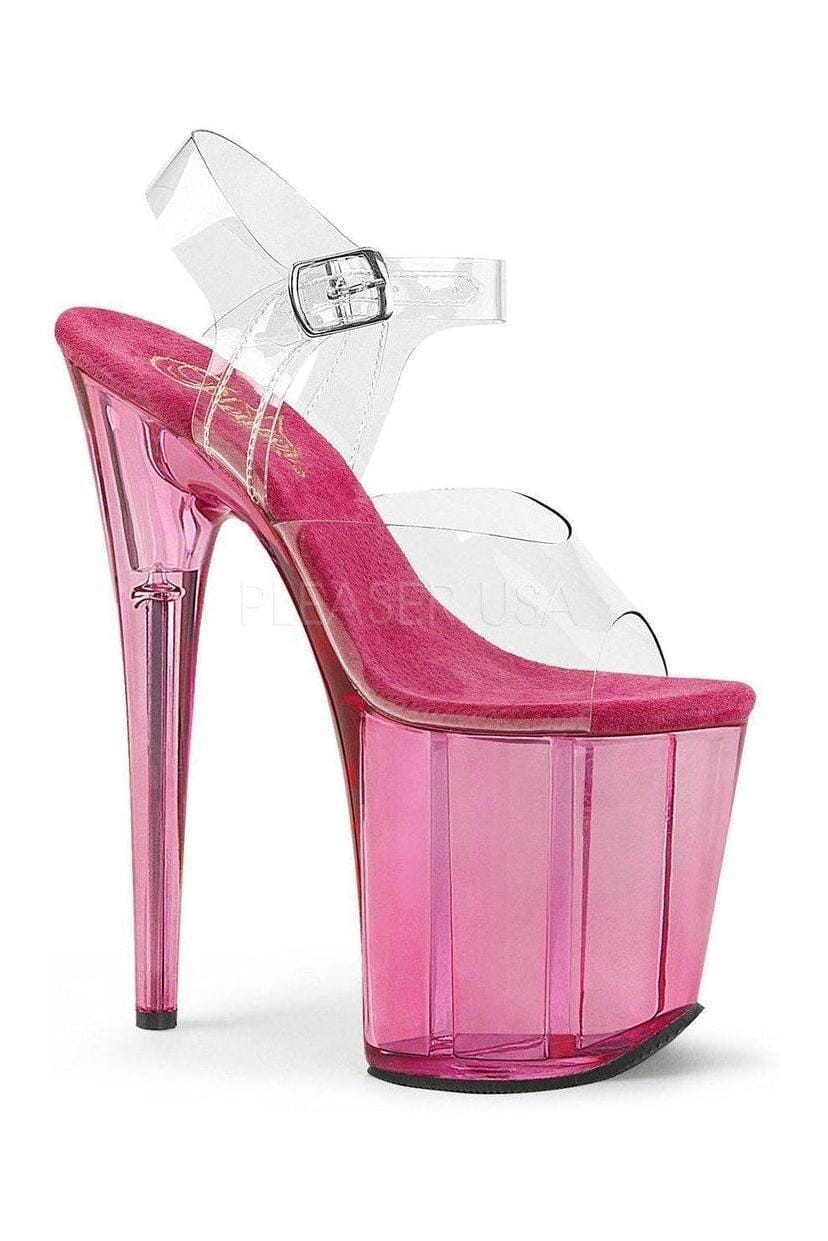 FLAMINGO-808T Platform Sandal | Clear Vinyl-Pleaser-Clear-Sandals-SEXYSHOES.COM