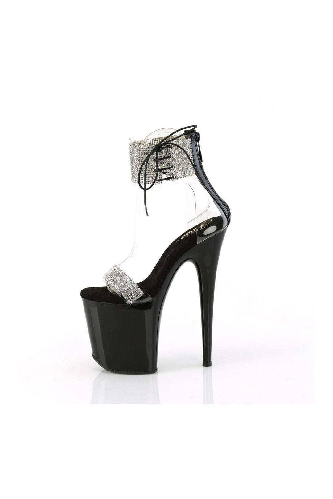 Pleaser FLAMINGO-827RS Clear Vinyl Sandal in Clear Vinyl