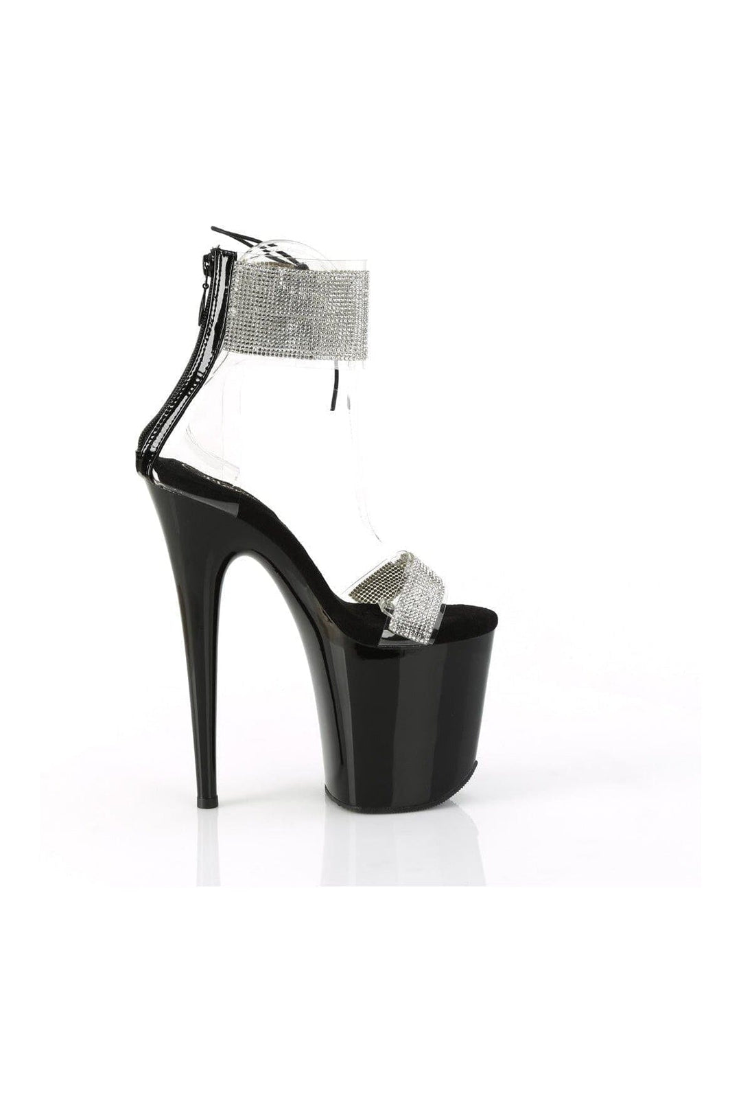 Pleaser FLAMINGO-827RS Clear Vinyl Sandal in Clear Vinyl