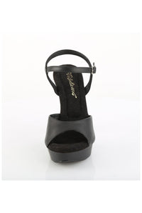 Fabulicious  COCKTAIL-509 Sandal in Black Faux Leather