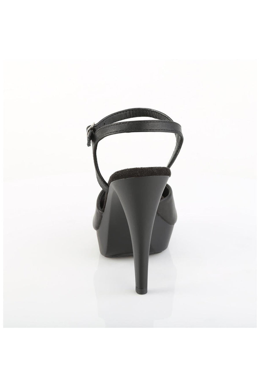 Fabulicious  COCKTAIL-509 Sandal in Black Faux Leather