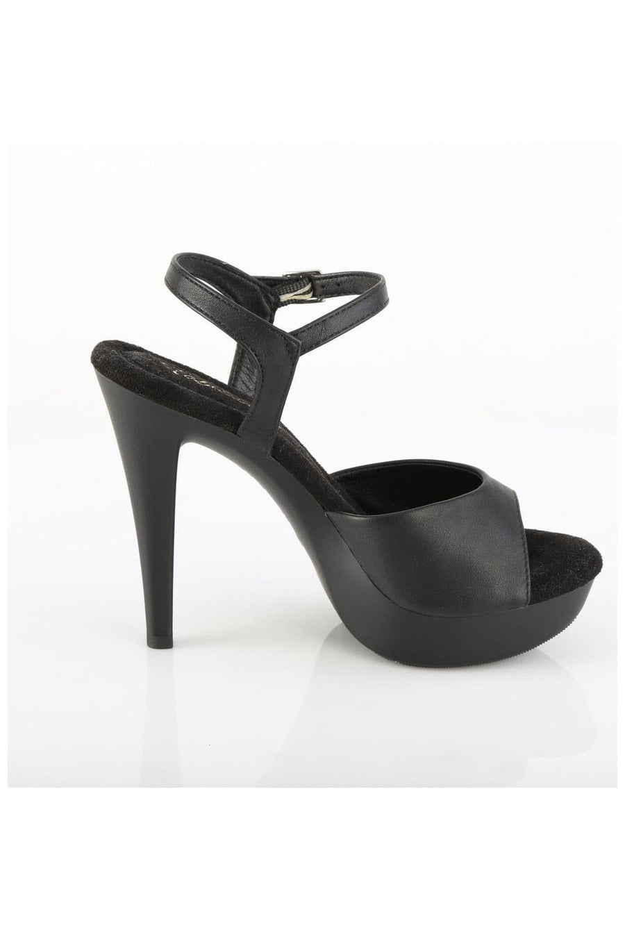 Fabulicious  COCKTAIL-509 Sandal in Black Faux Leather