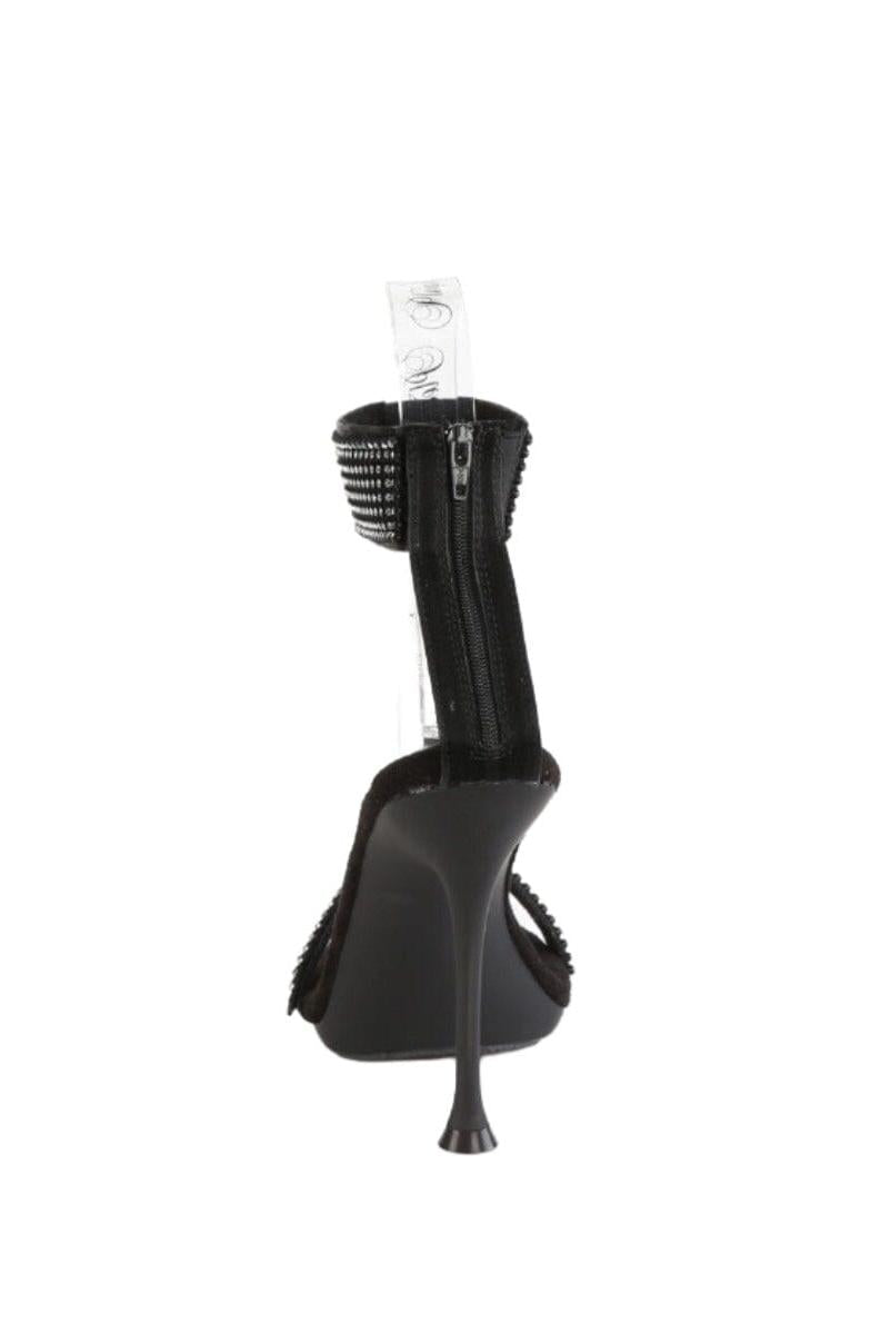 Fabulicious  CUPID-440 Sandal in Black Faux Leather