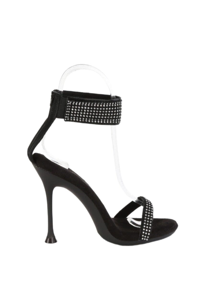 Fabulicious  CUPID-440 Sandal in Black Faux Leather