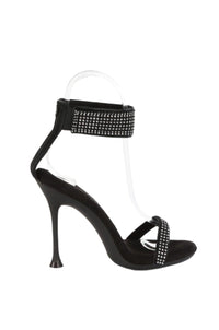 Fabulicious  CUPID-440 Sandal in Black Faux Leather